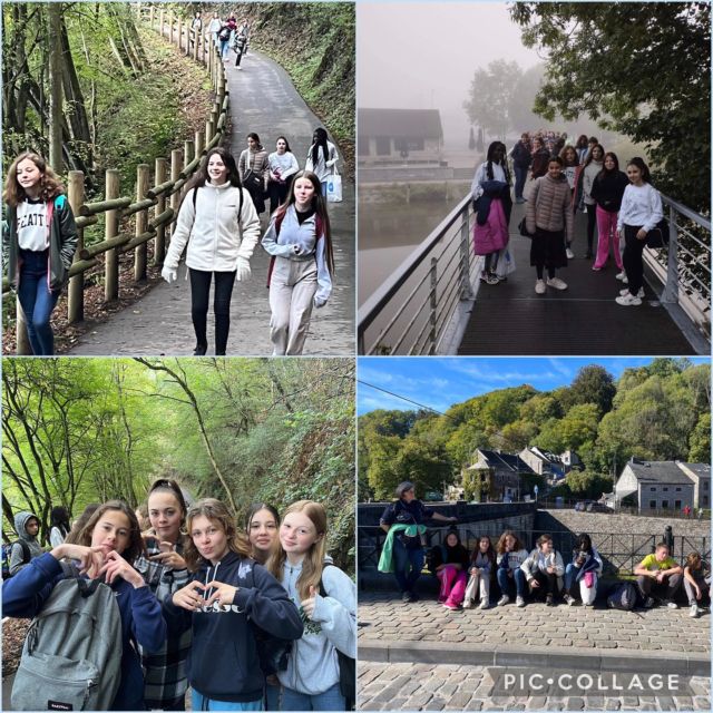 * Une erreur s’est glissée dans un des montages, en l’occurence une photo de nos Rhétos en sortie à Louvain-la-Neuve. La community manager présente ses excuses. •
Journée à la découverte de Durbuy ce 4 octobre pour nos élèves de 1D et 2D.
Au programme : escape game urbain, visite de l’exposition de Dimitri Pichelle au Durbuy History and Art Museum, et promenade parmi les topiaires.